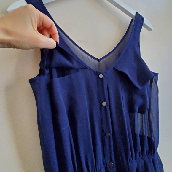 Vintage Sleeveless blouse like dress with snap button opening, small - Picture 4 of 6
